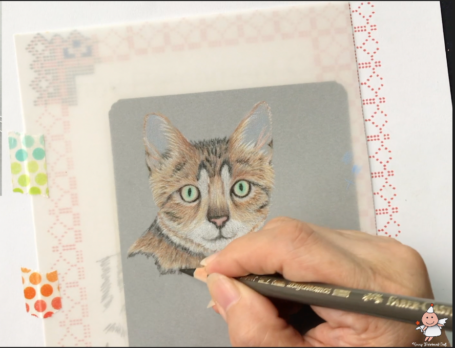 Tutorial Video 6: Colored pencils on cat fur (Toby the cat)